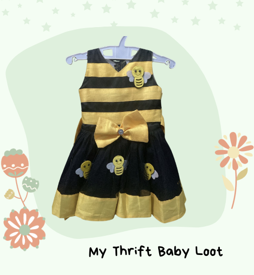 Preloved partywear honey bee frock (1-2 years)